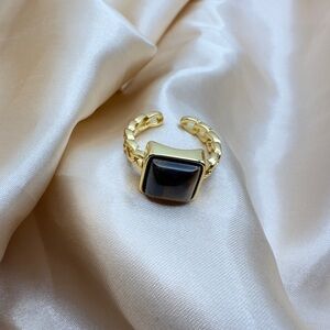 S925 with natural stone statement ring